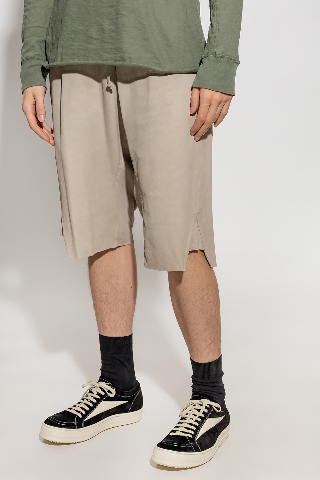 SchaferandweinerShops Japan - Beige Leather shorts Rick